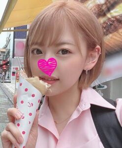 原宿でクレープ頬張るより安宿でチンポ頬張る方が好きな金髪ショートJ●中出しハメ撮り